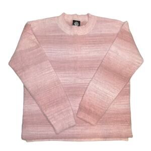 NEW Bobeau Caroline Pink Ombre Sweater Crew Neck Furry Soft Cozy Size M